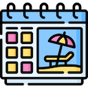 calendar icon with beach chair