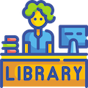 library worker at service desk