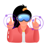 person wearing virtual reality headset